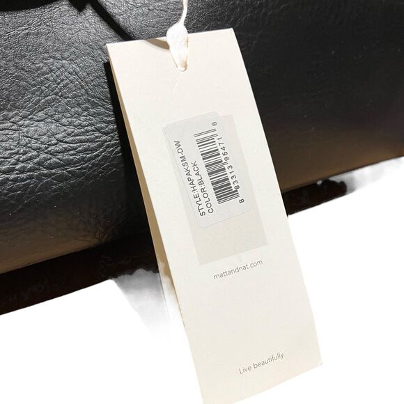 Matt And Nat Vegan Black Leather Boston Bag Travel Satchel Doctor Handbag - Picture 6 of 15